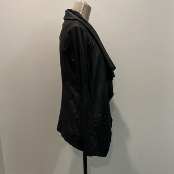 MACKAGE Noelia Leather Waterfall Jacket XXS Lambskin Coat Wrap Style Black - Picture 13 of 16
